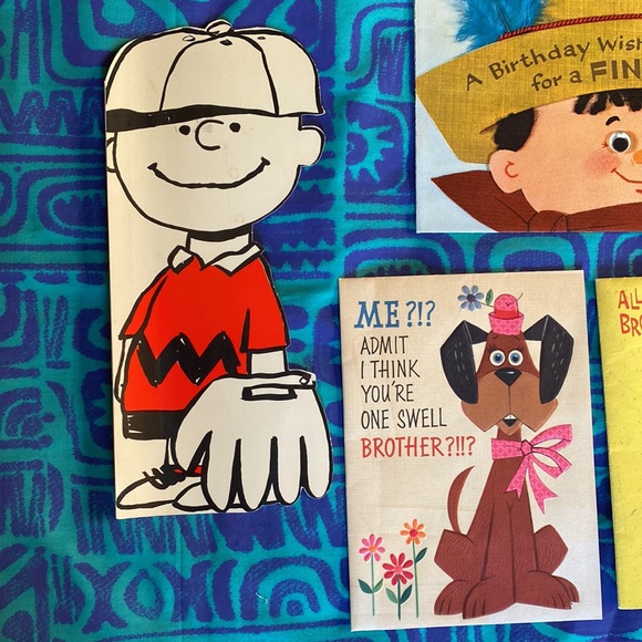 Vintage 1960’s Boy Brother Birthday Cards Lot of 4 - Picture 3 of 11